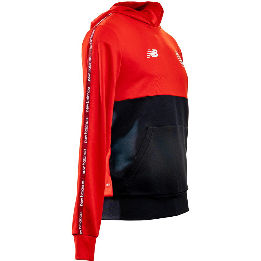 Training Hoodie Deportivo Toluca negro y rojo, HIGH RISK RED, large