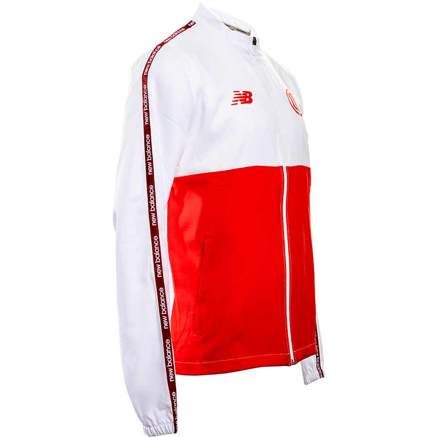 Chamarra Deportivo Toluca Training Knitted full blanco y rojo, WHITE / BLACK, large