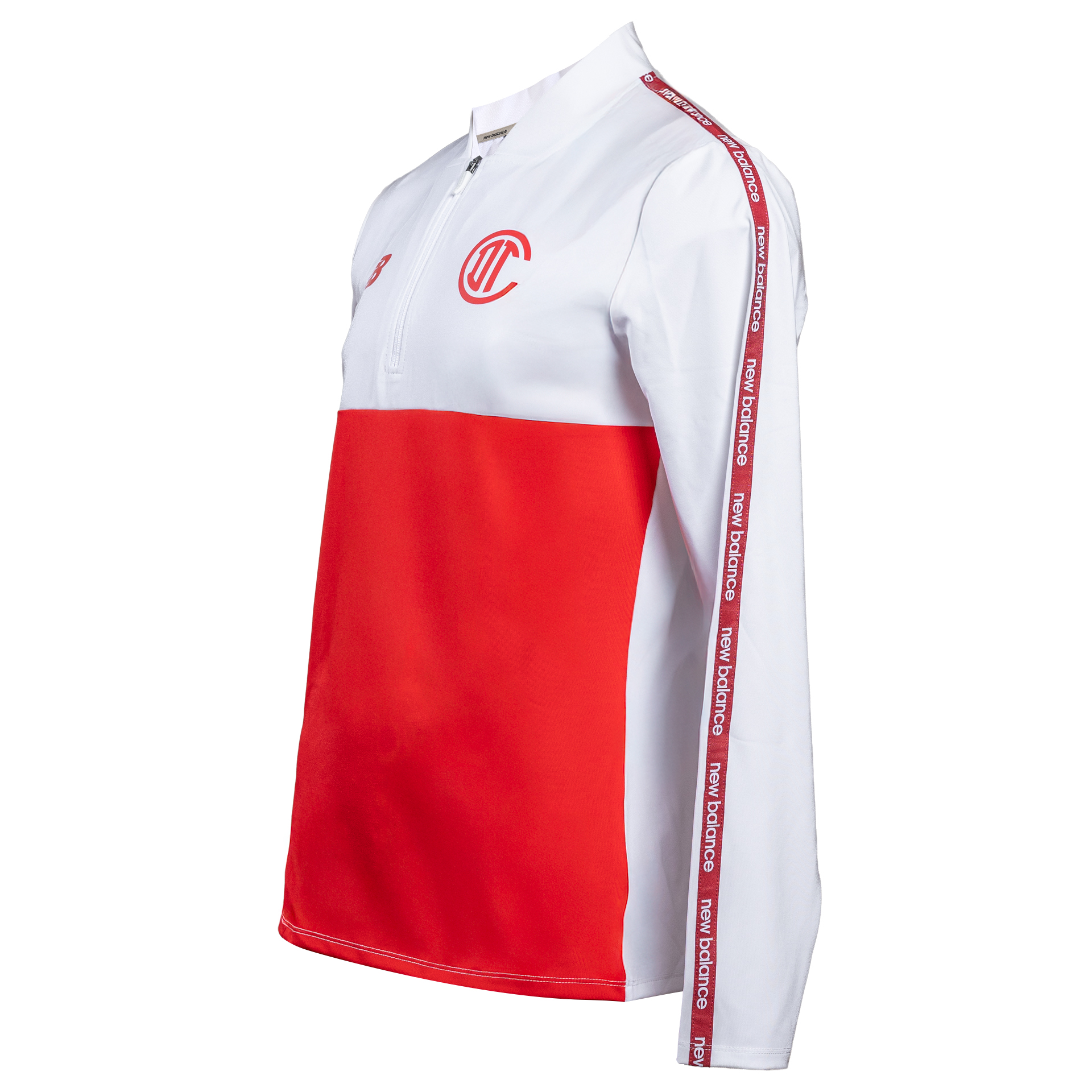 Training 1/4 zip Knitted Midlayer Deportivo Toluca blanco, WHITE / BLACK, large