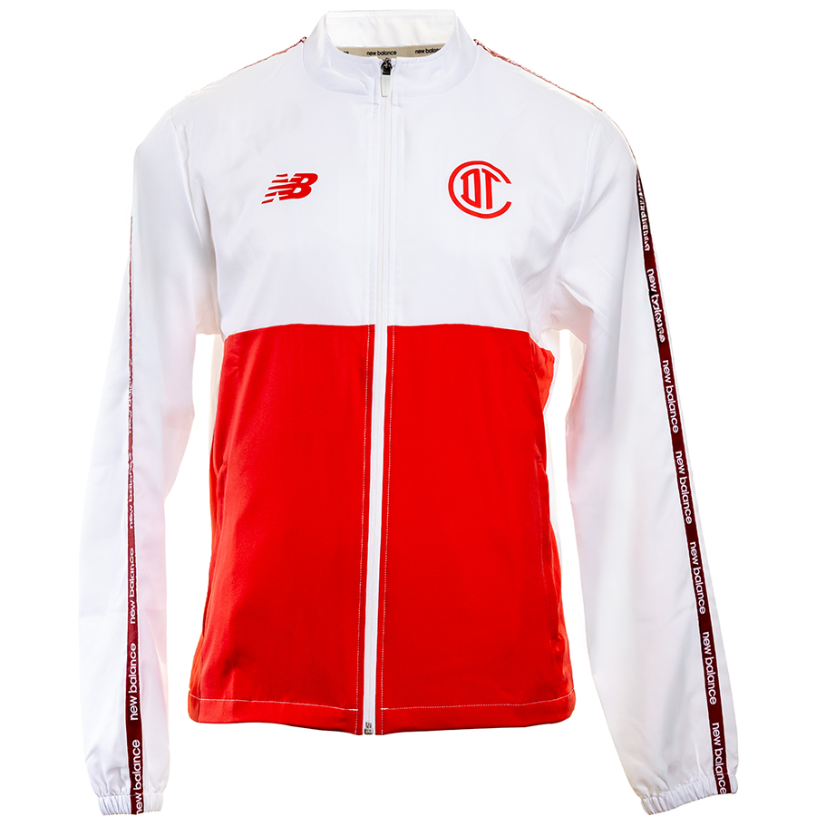 Chamarra Deportivo Toluca Training Knitted full blanco y rojo
