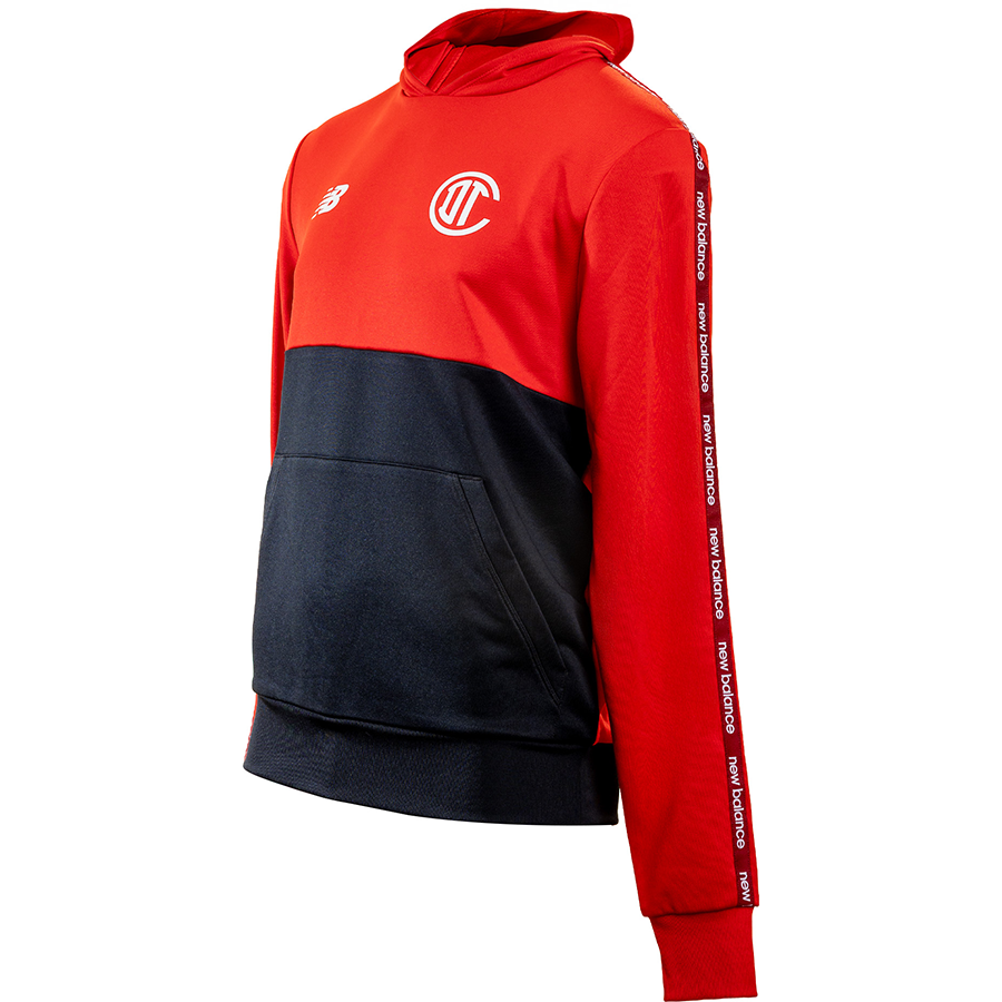 Training Hoodie Deportivo Toluca negro y rojo, HIGH RISK RED, large