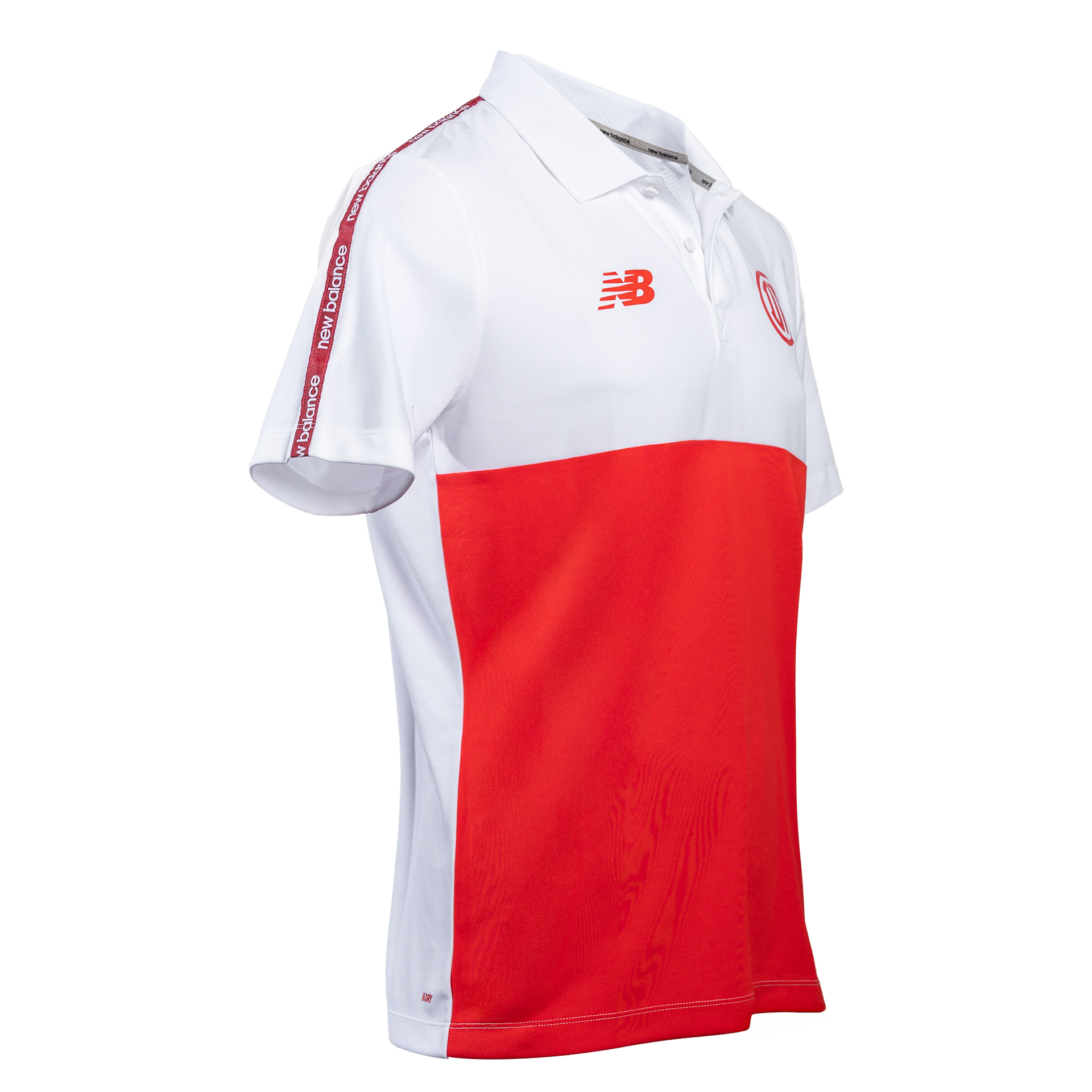 Training Polo hombre Deportivo Toluca blanco y rojo, WHITE / BLACK, large